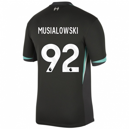 Kandiny Homme Maillot Mateusz Musialowski #92 Noir Anthracite Blanc Tenues Extérieur 2024/25 T-Shirt