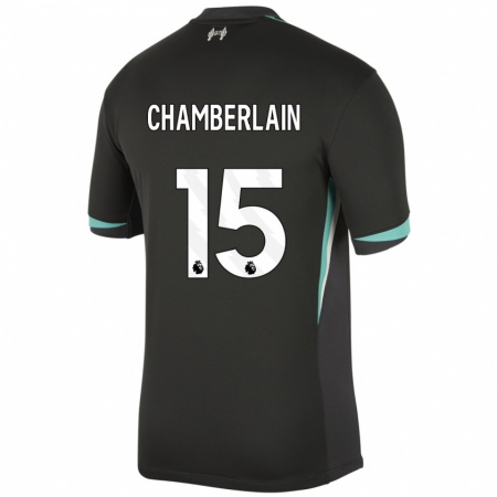 Kandiny Homme Maillot Alex Oxlade Chamberlain #15 Noir Anthracite Blanc Tenues Extérieur 2024/25 T-Shirt