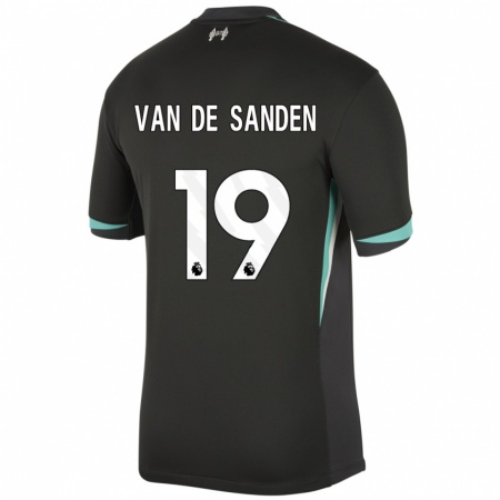 Kandiny Homme Maillot Shanice Van De Sanden #19 Noir Anthracite Blanc Tenues Extérieur 2024/25 T-Shirt