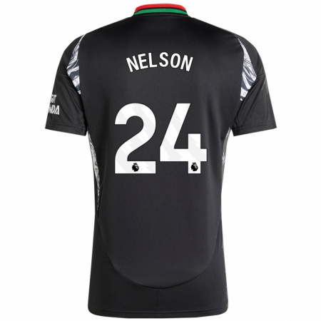 Kandiny Homme Maillot Reiss Nelson #24 Noir Tenues Extérieur 2024/25 T-Shirt