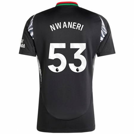 Kandiny Homme Maillot Ethan Nwaneri #53 Noir Tenues Extérieur 2024/25 T-Shirt