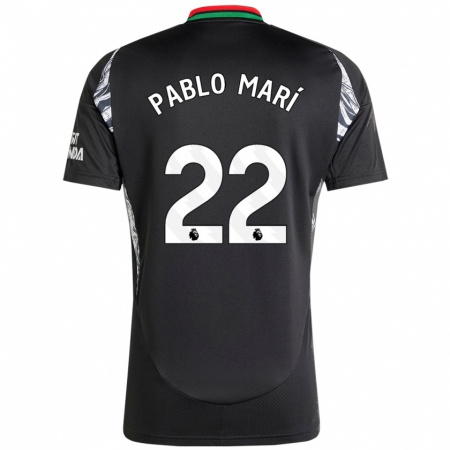 Kandiny Homme Maillot Pablo Mari #22 Noir Tenues Extérieur 2024/25 T-Shirt