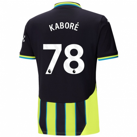 Kandiny Homme Maillot Issa Kaboré #78 Bleu Jaune Tenues Extérieur 2024/25 T-Shirt