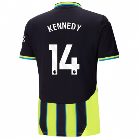 Kandiny Homme Maillot Alanna Kennedy #14 Bleu Jaune Tenues Extérieur 2024/25 T-Shirt