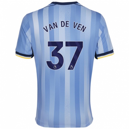 Kandiny Homme Maillot Micky Van De Ven #37 Bleu Clair Tenues Extérieur 2024/25 T-Shirt