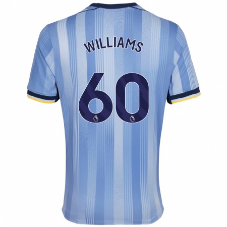 Kandiny Homme Maillot Jaden Williams #60 Bleu Clair Tenues Extérieur 2024/25 T-Shirt