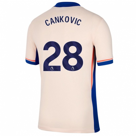 Kandiny Homme Maillot Jelena Čanković #28 Beige Clair Tenues Extérieur 2024/25 T-Shirt