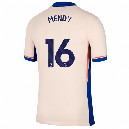 Kandiny Homme Maillot Edouard Mendy #16 Beige Clair Tenues Extérieur 2024/25 T-Shirt