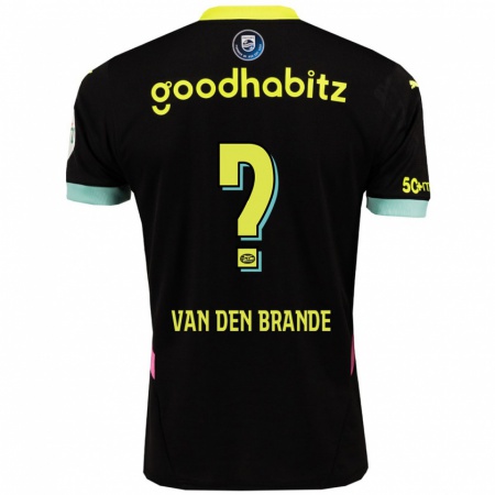 Kandiny Homme Maillot Daan Van Den Brande #0 Noir Jaune Tenues Extérieur 2024/25 T-Shirt