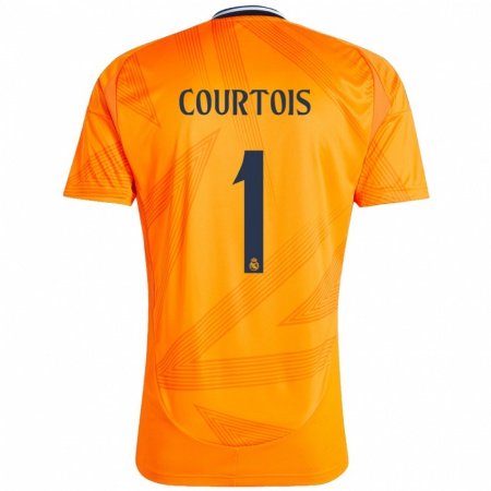 Kandiny Homme Maillot Thibaut Courtois #1 Orange Tenues Extérieur 2024/25 T-Shirt