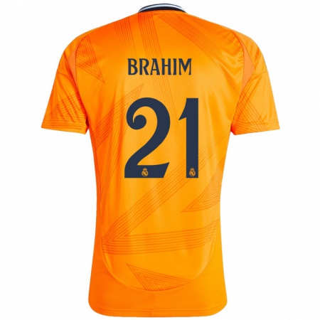 Kandiny Homme Maillot Brahim Díaz #21 Orange Tenues Extérieur 2024/25 T-Shirt