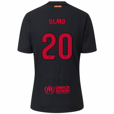 Kandiny Homme Maillot Dani Olmo #20 Noir Rouge Tenues Extérieur 2024/25 T-Shirt