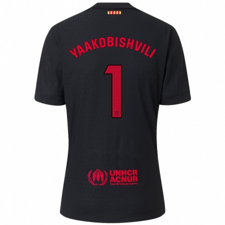 Kandiny Homme Maillot Áron Yaakobishvili #1 Noir Rouge Tenues Extérieur 2024/25 T-Shirt