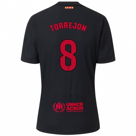 Kandiny Homme Maillot Marta Torrejón #8 Noir Rouge Tenues Extérieur 2024/25 T-Shirt