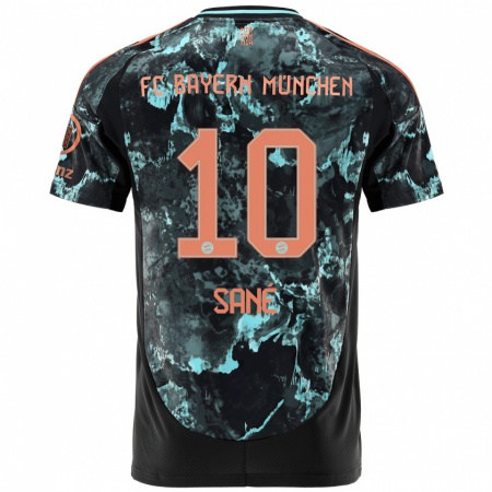 Kandiny Homme Maillot Leroy Sané #10 Noir Tenues Extérieur 2024/25 T-Shirt