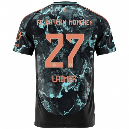 Kandiny Homme Maillot Konrad Laimer #27 Noir Tenues Extérieur 2024/25 T-Shirt