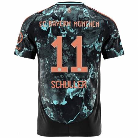 Kandiny Homme Maillot Lea Schüller #11 Noir Tenues Extérieur 2024/25 T-Shirt