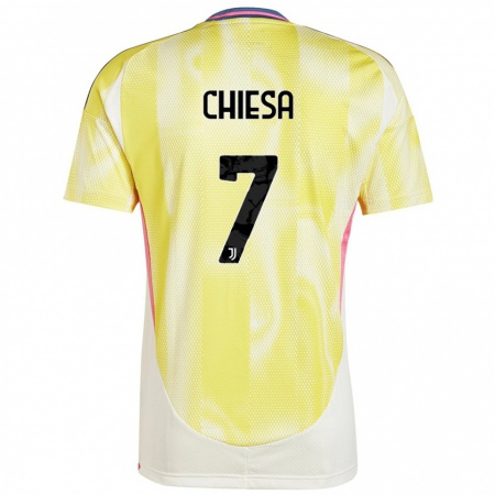 Kandiny Homme Maillot Federico Chiesa #7 Jaune Solaire Tenues Extérieur 2024/25 T-Shirt