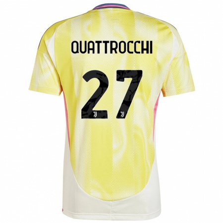 Kandiny Homme Maillot Juan Ignacio Quattrocchi #27 Jaune Solaire Tenues Extérieur 2024/25 T-Shirt