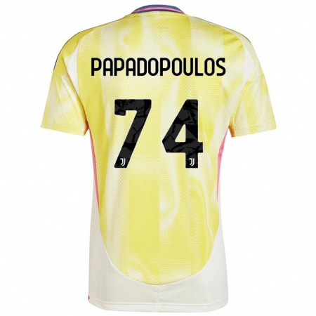 Kandiny Homme Maillot Christos Papadopoulos #74 Jaune Solaire Tenues Extérieur 2024/25 T-Shirt