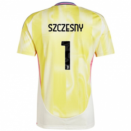 Kandiny Homme Maillot Wojciech Szczesny #1 Jaune Solaire Tenues Extérieur 2024/25 T-Shirt