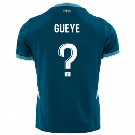 Kandiny Homme Maillot Daouda Gueye #0 Turquoise Bleu Tenues Extérieur 2024/25 T-Shirt