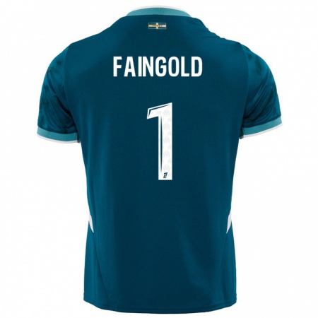 Kandiny Homme Maillot Abbie Faingold #1 Turquoise Bleu Tenues Extérieur 2024/25 T-Shirt