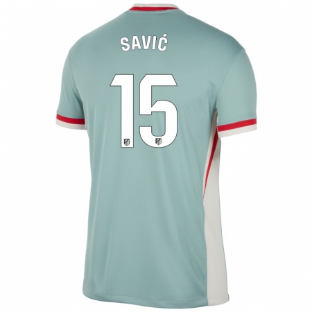 Kandiny Homme Maillot Stefan Savic #15 Beige Clair Bleu Tenues Extérieur 2024/25 T-Shirt