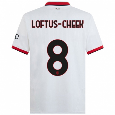 Kandiny Homme Maillot Ruben Loftus-Cheek #8 Blanc Noir Rouge Tenues Extérieur 2024/25 T-Shirt