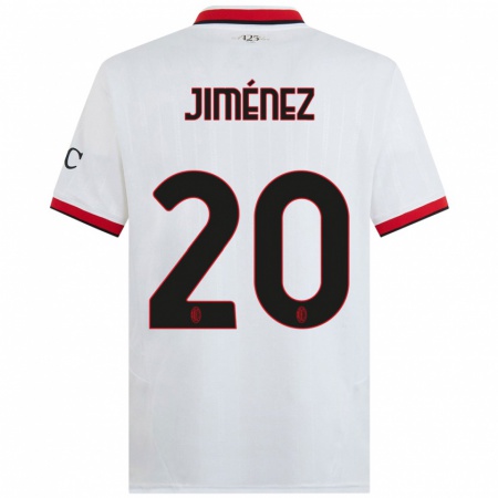 Kandiny Homme Maillot Álex Jiménez #20 Blanc Noir Rouge Tenues Extérieur 2024/25 T-Shirt