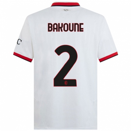 Kandiny Homme Maillot Adam Bakoune #2 Blanc Noir Rouge Tenues Extérieur 2024/25 T-Shirt