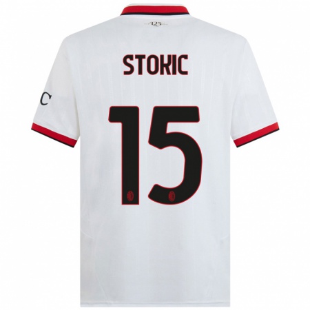 Kandiny Homme Maillot Sara Stokić #15 Blanc Noir Rouge Tenues Extérieur 2024/25 T-Shirt