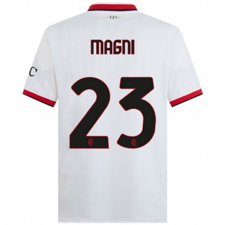 Kandiny Homme Maillot Vittorio Magni #23 Blanc Noir Rouge Tenues Extérieur 2024/25 T-Shirt