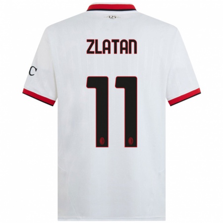 Kandiny Homme Maillot Zlatan Ibrahimovic #11 Blanc Noir Rouge Tenues Extérieur 2024/25 T-Shirt