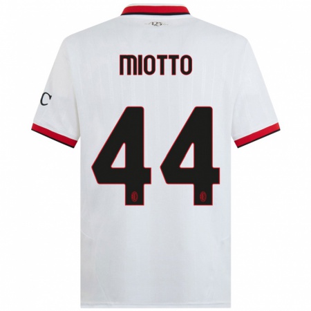 Kandiny Homme Maillot Giorgia Miotto #44 Blanc Noir Rouge Tenues Extérieur 2024/25 T-Shirt