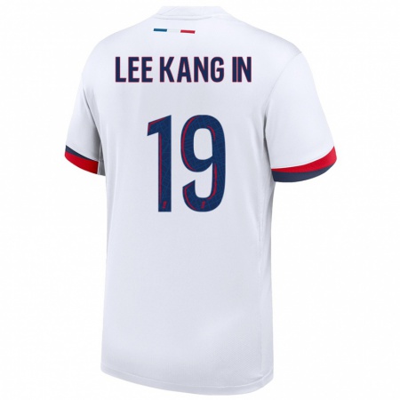 Kandiny Homme Maillot Kang-In Lee #19 Blanc Bleu Rouge Tenues Extérieur 2024/25 T-Shirt