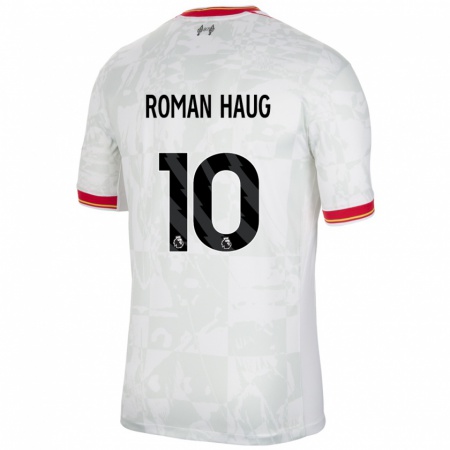 Kandiny Homme Maillot Sophie Román Haug #10 Blanc Rouge Noir Troisieme 2024/25 T-Shirt