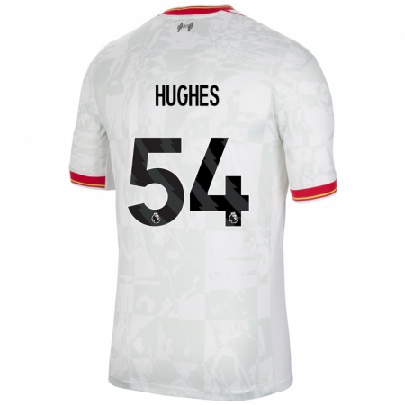 Kandiny Homme Maillot Liam Hughes #54 Blanc Rouge Noir Troisieme 2024/25 T-Shirt