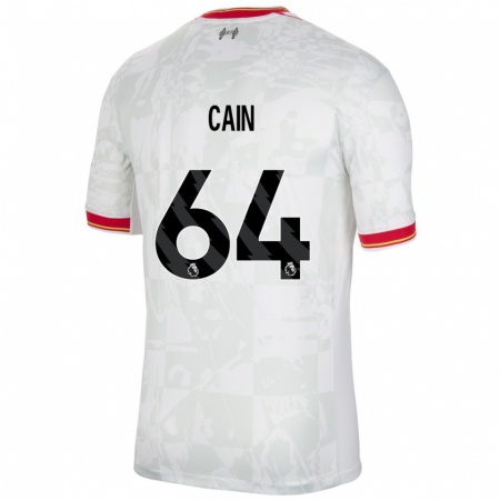 Kandiny Homme Maillot Jake Cain #64 Blanc Rouge Noir Troisieme 2024/25 T-Shirt