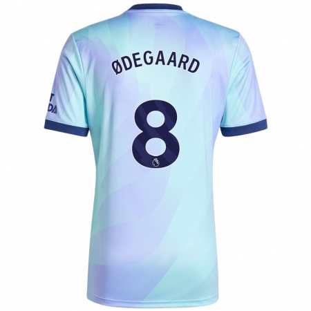 Kandiny Homme Maillot Martin Ødegaard #8 Aqua Troisieme 2024/25 T-Shirt