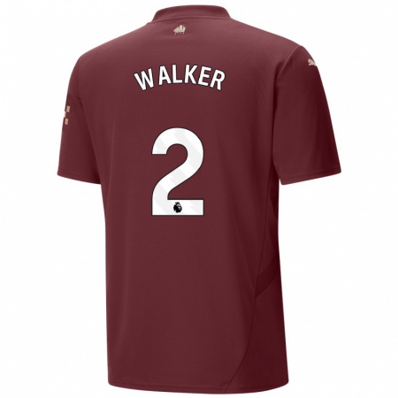 Kandiny Homme Maillot Kyle Walker #2 Marron Troisieme 2024/25 T-Shirt