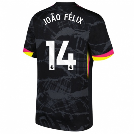 Kandiny Homme Maillot João Félix #14 Noir Rose Troisieme 2024/25 T-Shirt