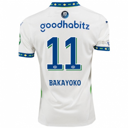 Kandiny Homme Maillot Johan Bakayoko #11 Blanc Bleu Foncé Troisieme 2024/25 T-Shirt