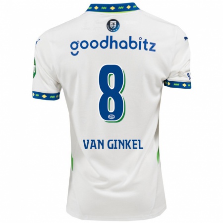 Kandiny Homme Maillot Marco Van Ginkel #8 Blanc Bleu Foncé Troisieme 2024/25 T-Shirt