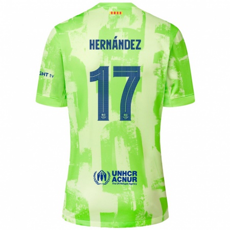 Kandiny Homme Maillot Juan Hernández #17 Citron Vert Troisieme 2024/25 T-Shirt