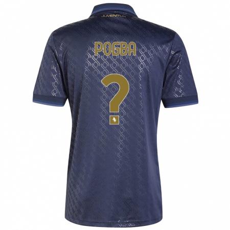 Kandiny Homme Maillot Paul Pogba #0 Bleu Marine Troisieme 2024/25 T-Shirt