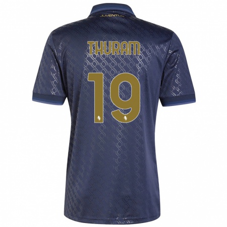 Kandiny Homme Maillot Khéphren Thuram #19 Bleu Marine Troisieme 2024/25 T-Shirt