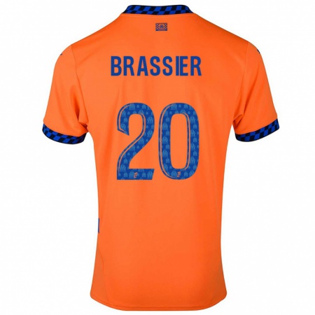 Kandiny Homme Maillot Lilian Brassier #20 Orange Bleu Foncé Troisieme 2024/25 T-Shirt