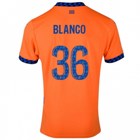 Kandiny Homme Maillot Rubén Blanco #36 Orange Bleu Foncé Troisieme 2024/25 T-Shirt