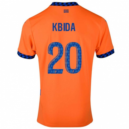 Kandiny Homme Maillot Inès Kbida #20 Orange Bleu Foncé Troisieme 2024/25 T-Shirt